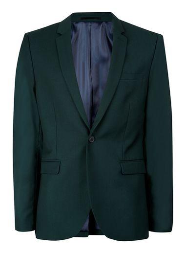 Topman Mens Deep Green Skinny Fit Suit Jacket