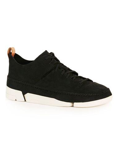 Topman Mens Clarks Black Trigenic Flex Leather Shoes