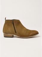 Topman Mens Brown Tan Suede Mount Zip Boots