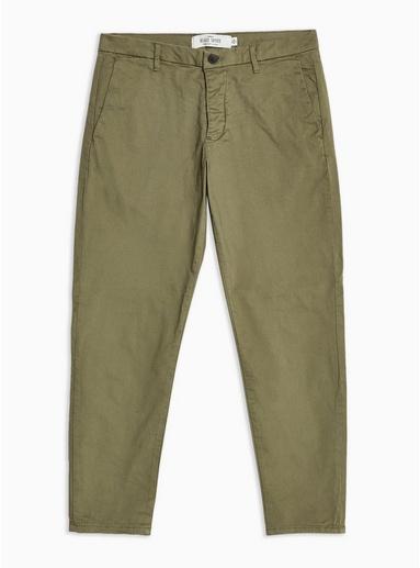 Topman Mens Khaki Relaxed Tapered Trousers