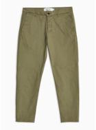 Topman Mens Khaki Relaxed Tapered Trousers