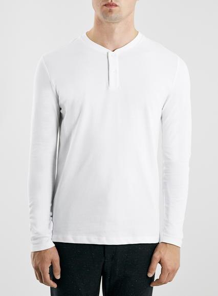 Topman Mens Selected Homme White Long Sleeve T-shirt