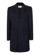 Topman Mens Blue Teal Wool Rich Overcoat