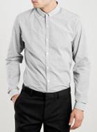 Topman Mens Black Long Sleeve Grid Print Shirt