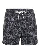 Topman Mens Blue Selected Homme Navy Tropical Print Swim Shorts