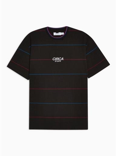 Topman Mens Black 'circa' Stripe T-shirt