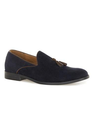 Topman Mens Navy Faux Suede Tassel Loafers