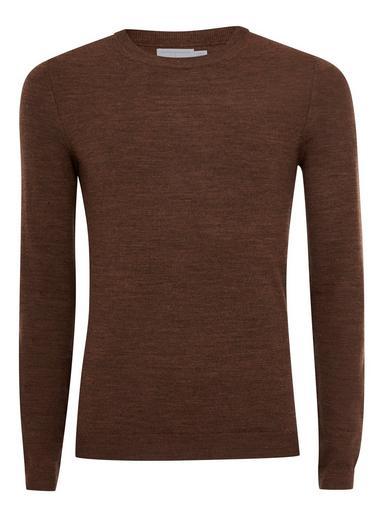 Topman Mens Orange Rust Muscle Fit Merino Sweater