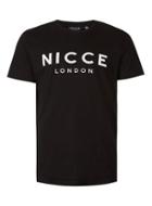 Topman Mens Nicce Black Perforated Logo T-shirt