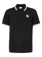 Topman Mens Converse Black And White Stripe Polo Neck T-shirt