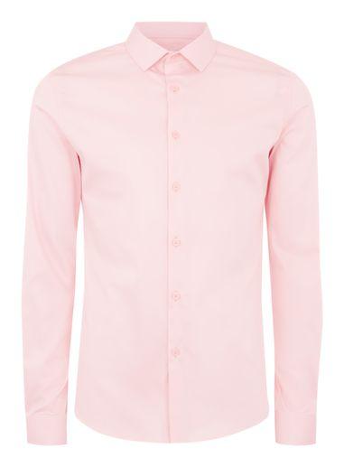 Topman Mens Pink Satin Muscle Shirt