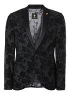 Topman Mens Noose & Monkey Grey Textured Floral Print Suit Jacket