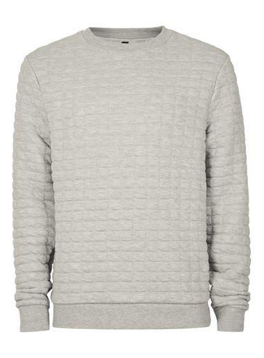 Topman Mens Grey Puffer Sweatshirt