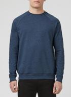 Topman Mens Dark Blue Textured Raglan Sweatshirt