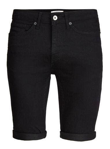 Topman Mens Black Spray On Skinny Denim Shorts