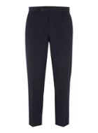 Topman Mens Blue Navy Relaxed Cropped Side Taping Pants
