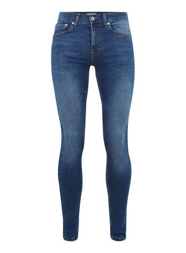 Topman Mens Bright Blue Super Spray On Jeans