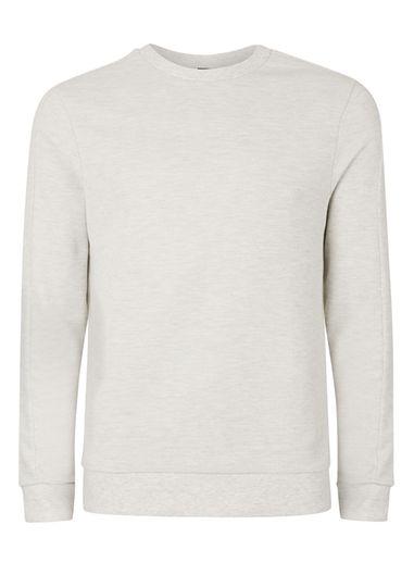 Topman Mens Grey Frost Pique Panel Sweatshirt