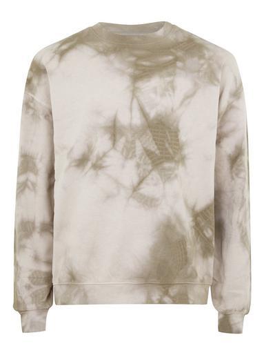 Topman Mens Beige Stone And Brown Wash Sweatshirt