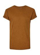Topman Mens Brown Tan Linen Mix Muscle Fit T-shirt