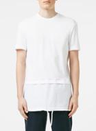 Topman Mens White Cut And Sew Longline T-shirt