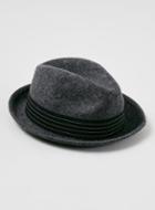 Topman Mens Grey Charcoal Wool Trilby Hat