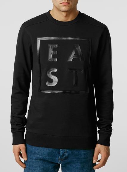 Topman Mens Black East Sweatshirt