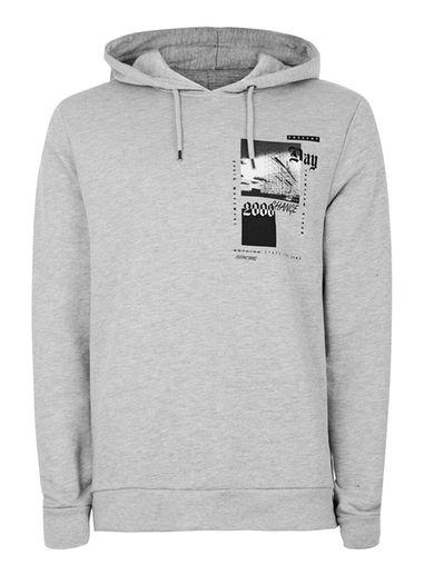 Topman Mens Grey Platform Overhead Hoodie