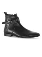Topman Mens Brown Black Leather Jodphur Boots