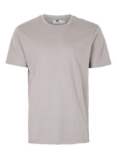 Topman Mens Mid Grey Grey Nibble Effect T-shirt