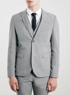Topman Mens Black And White Puppytooth Skinny Fit Suit Jacket