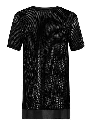 Topman Mens Aaa Black Mesh Taping T-shirt