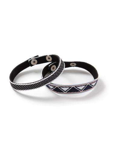 Topman Mens Navy And White Patterned Wrap Wristband*