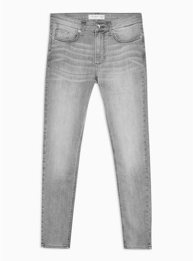 Topman Mens Grey Denim Spray On Jeans