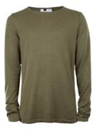 Topman Mens Khaki Linen Mix Longline Sweater