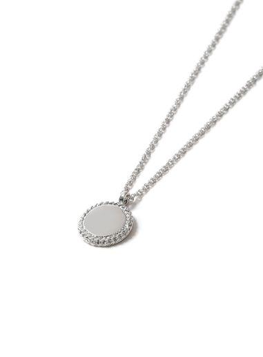 Topman Mens Silver Etched Disc Necklace*