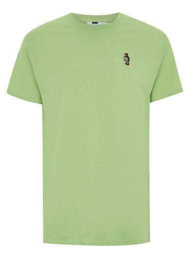 Topman Mens Green Robot Badge T-shirt