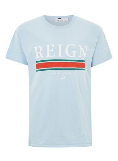 Topman Mens Blue 'reign' Print T-shirt