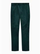 Topman Mens Green Corduroy Skinny Fit Suit Trousers