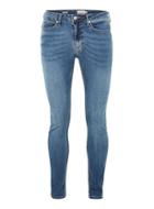 Topman Mens Blue Bleach Wash Spray On Jeans