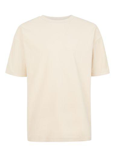 Topman Mens Ecru Ltd Off White Textured Oversized T-shirt
