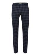 Topman Mens Noose & Monkey Navy And Blue Check Suit Pants