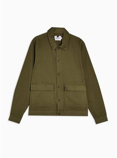 Topman Mens Khaki Regular Overshirt
