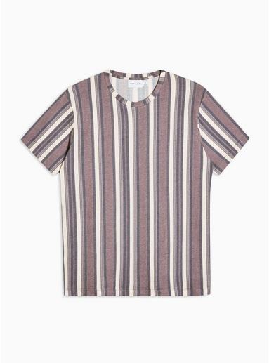 Topman Mens Red Burg Stripe Knit T-shirt