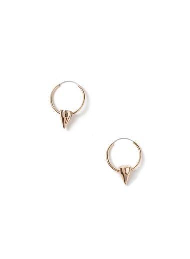 Topman Mens Gold Spike Hoop Earrings*