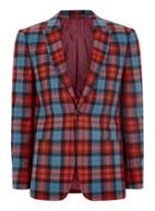 Topman Mens Locharron X Topman Red And Blue Tartan Skinny Suit Jacket