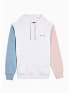 Nicce Mens White Nicce Blue And Pink Sleeve Neos Hoodie