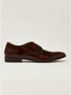 Topman Mens Red Burgundy Leather Lance Derby Shoes