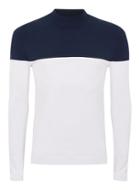 Topman Mens Navy And White Turtle Neck Sweater