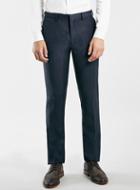 Topman Mens Blue Navy Subtle Check Skinny Fit Suit Pants